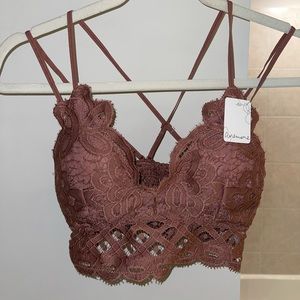 Anemone Dark Blush Lace Bra